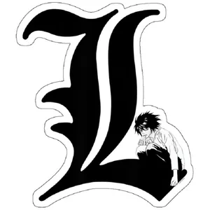 استیکر لپ تاپ مدل L And kira Art Detch Love Note L