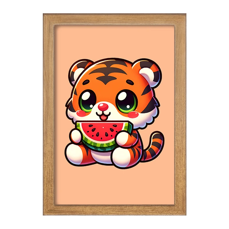 تابلو خندالو مدل ببر و هندوانه کد F7740