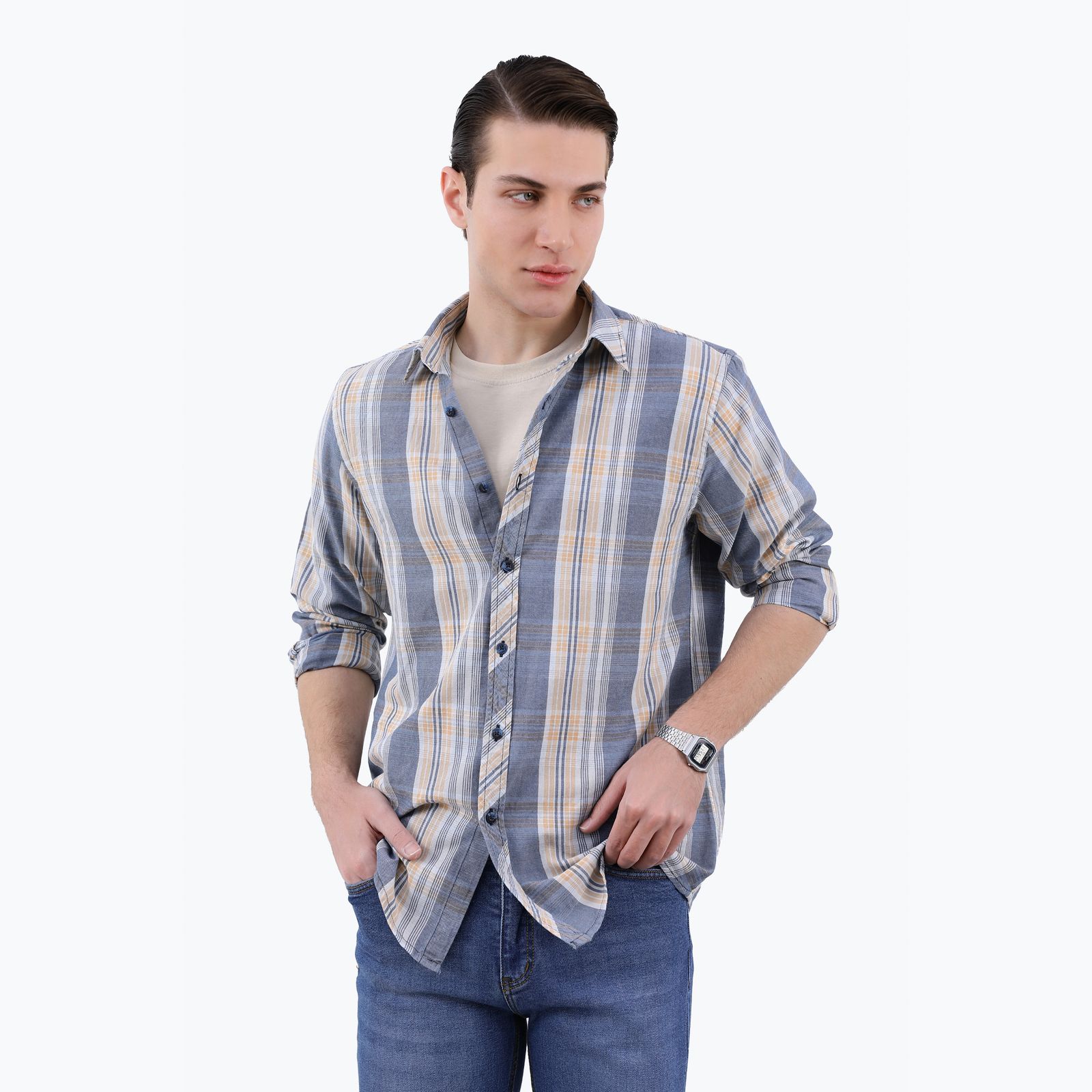 پیراهن آستین بلند مردانه پاتن جامه مدل رگولار 102721020321296  -  - 4
