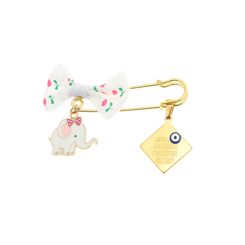 سنجاق سینه دخترانه دلنار گالری مدل وان یکاد و چشم نظر و فیل