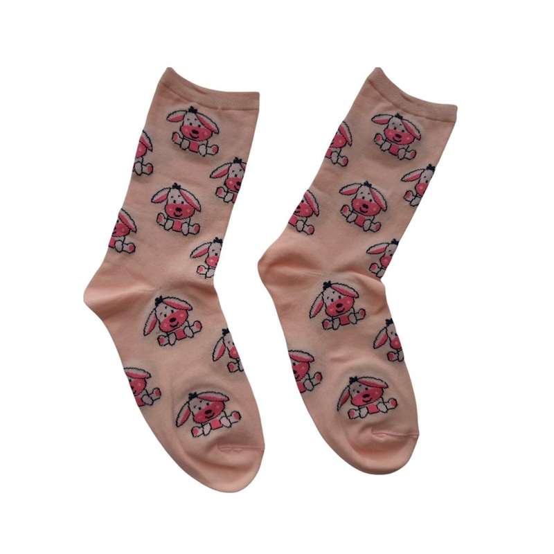 جوراب دخترانه مدل سگ بازيگوش کد 77