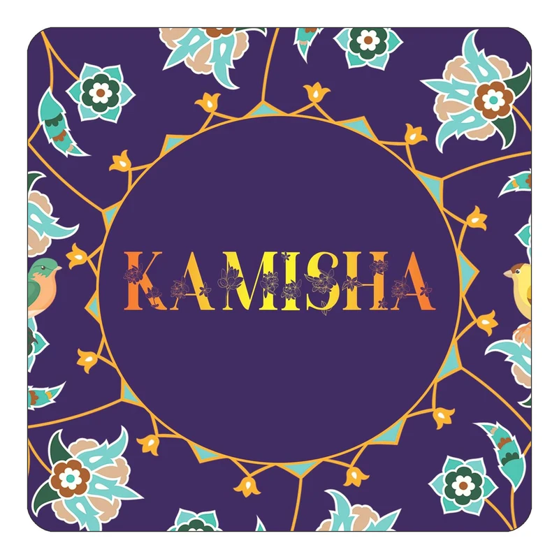 مگنت کاکتی طرح اسم کامیشا kamisha مدل گل و بلبل کد mg14425