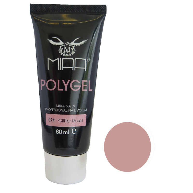 پلی ژل کاشت ناخن میا مدل Glitter rose 07 حجم 60 میلی لیتر پلی ژل کاشت ناخن میا مدل Glitter rose 07 حجم 60 میلی لیتر