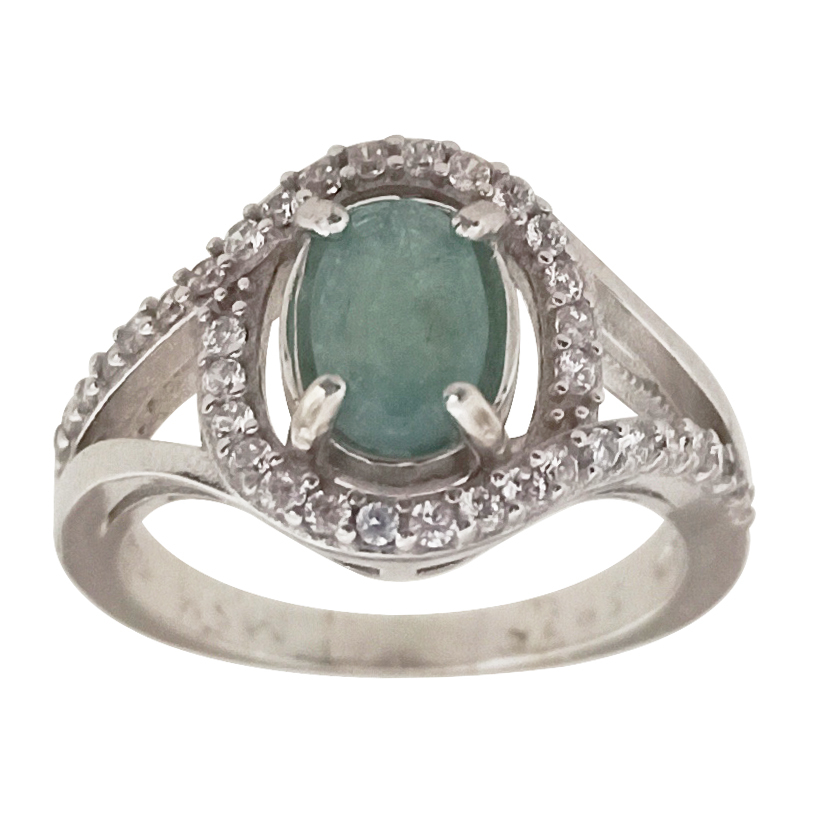 انگشتر نقره زنانه سلین کالا مدل زمرد ce-za138