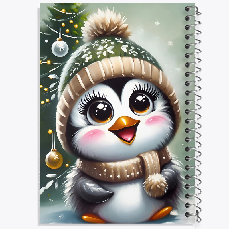 دفتر شطرنجی 50 برگ خندالو طرح پنگوئن بانمک کد F7558