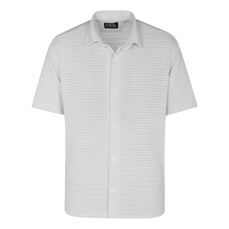 پیراهن آستین کوتاه یقه برگردان مردانه مدل مراکشی کد M-SOR-WT