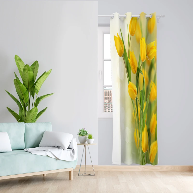 پرده طرح گل لاله مدل مخمل پانچی کد 1954 z سایز 140x200 سانتی متر