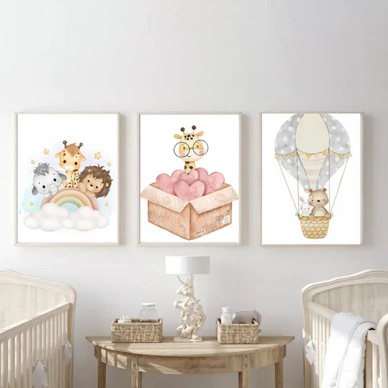 تابلو بکلیت طرح مینیمال و اتاق کودک مدل SI-MR-1031 فریم نقره ای مجموعه 3 عددی