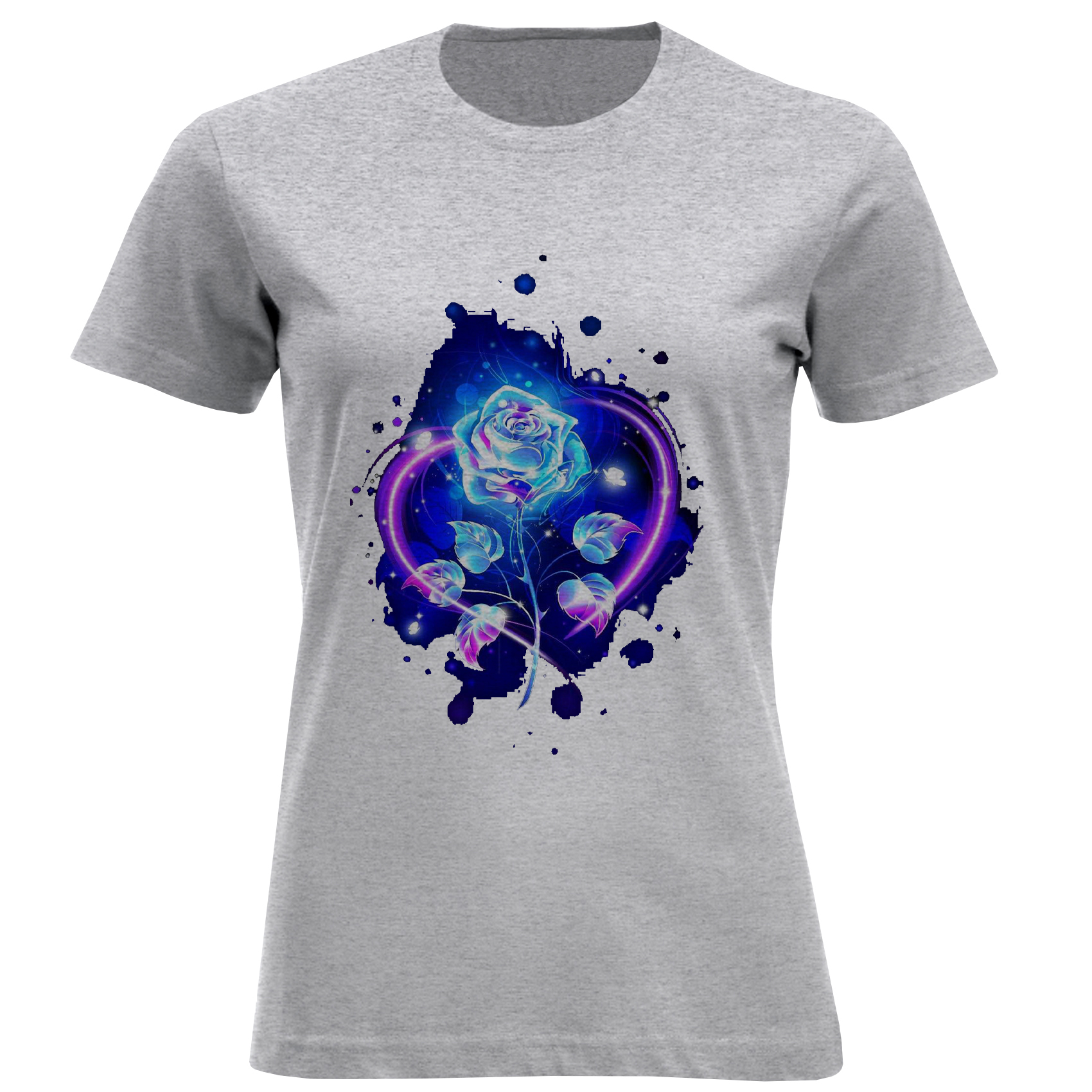 تی شرت آستین کوتاه زنانه مدل گل شبتاب D914