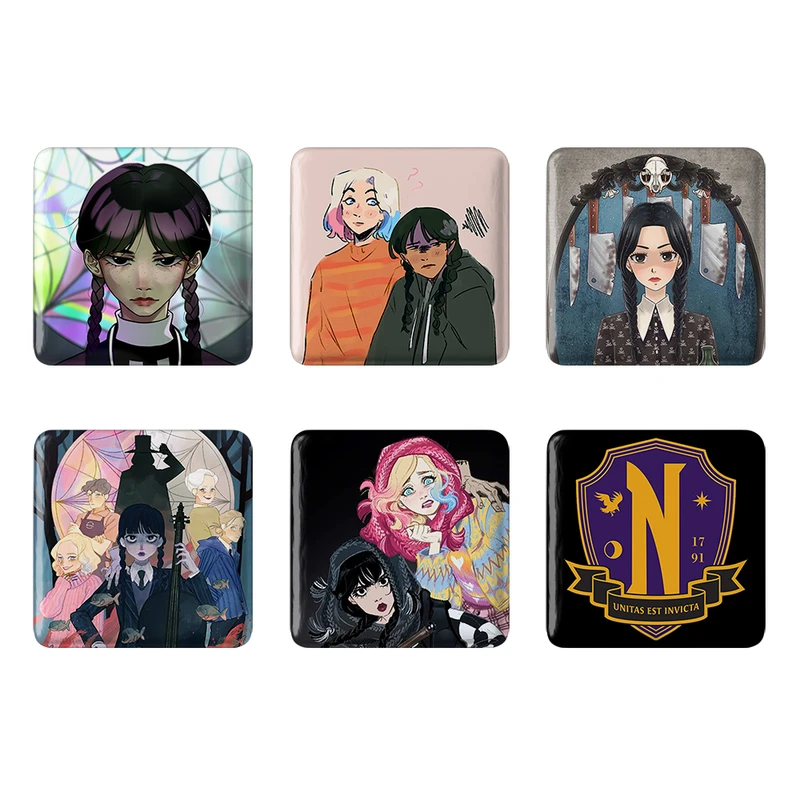 مگنت خندالو طرح سریال ونزدی Wednesday کد 1601B مجموعه 6 عددی