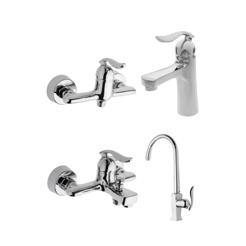 سرویس شیرآلات بهداشتی ایلمان مدل لانیکا کد k100 مجموعه 4 عددی