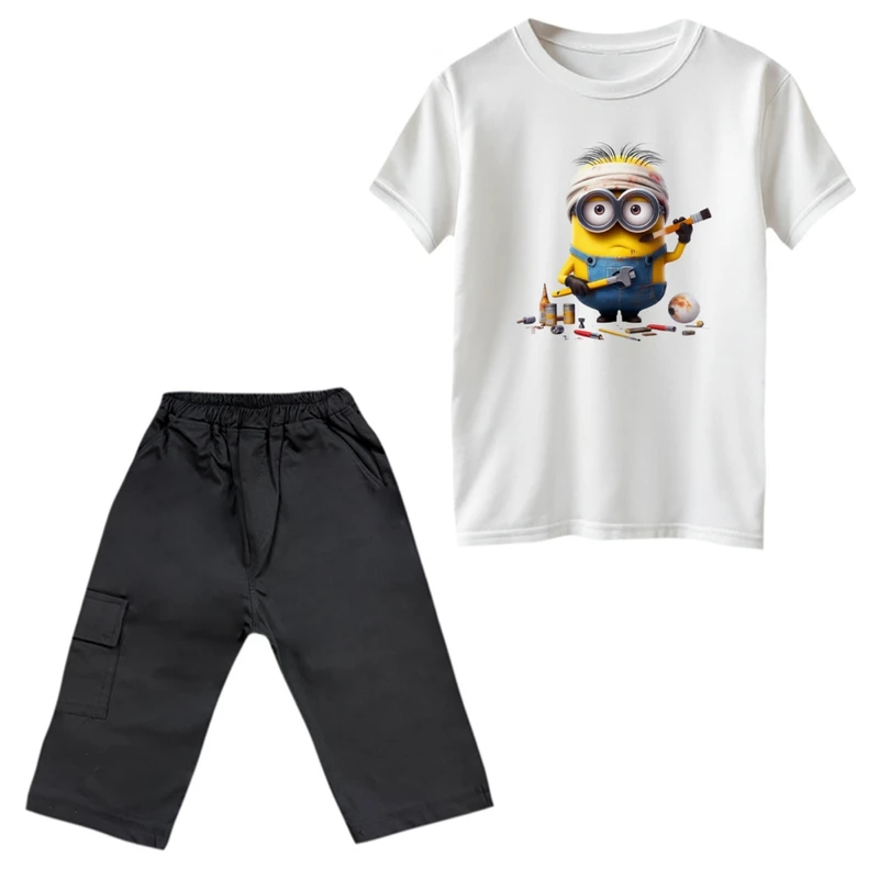 ست تی‌شرت و شلوارک پسرانه مدل مینیون کد 23