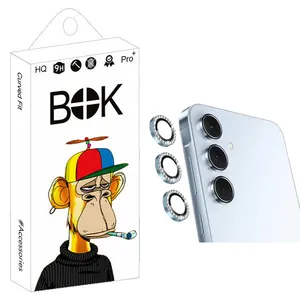 محافظ لنز دوربین رینگی نگین دار بوک مدل Jewel Ring مناسب برای گوشی موبایل سامسونگ Galaxy A35 / A55 / A06 / S24 FE / IP 14 / IP 15