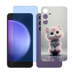 Glass Together model Matte Anti-blue Screen Protector Suitable for Samsung Galaxy S23 FE Mobile Phone with Back cover sticker