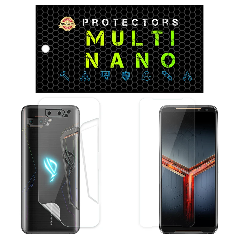 محافظ صفحه نمایش مولتی نانو مدل X-SFT مناسب برای گوشی موبایل ایسوس ROG Phone 2 / ZS660KL به همراه محافظ پشت گوشی