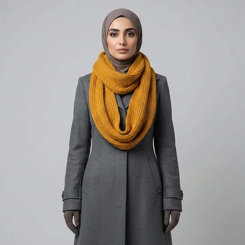 شال بافتنی زنانه اکسسورایز مدل رینگی