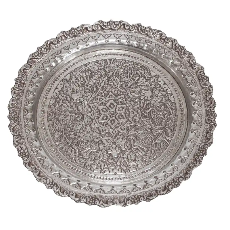 شیرین خوری قلمزنی مدل پایه دار طرح گرد کد 230