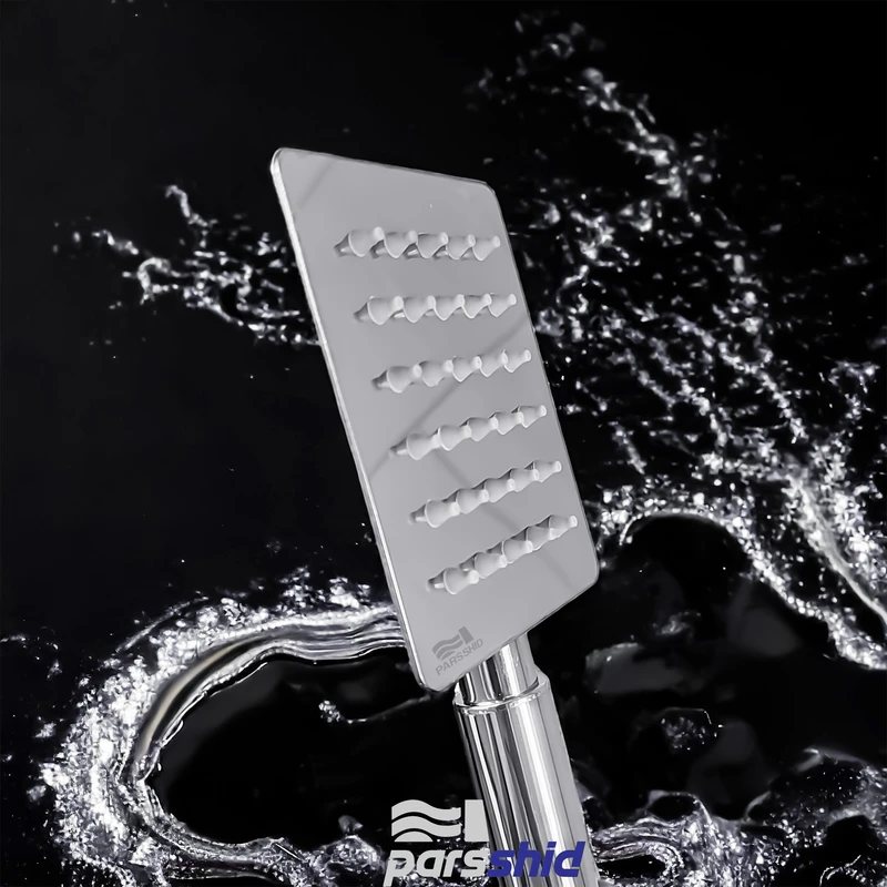 عکس شماره 7 : علم دوش حمام شیرآلات بهداشتی پارس شید فاتح مدل استیل مربع رویال