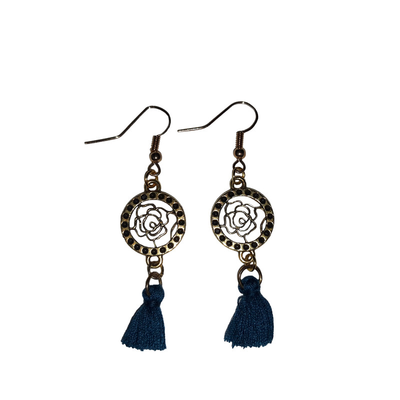 گوشواره دخترانه مدل رز منگوله دار