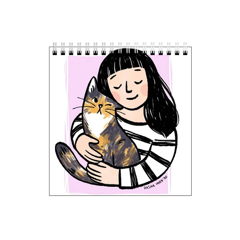 دفتر طراحی طرح گربه چشمک زن و دختر کد 7169408