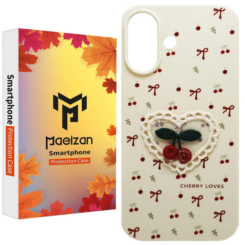 کاور پاییزان مدل Cherry Loves طرح آلبالو مناسب برای گوشی موبایل اپل IPhone 16