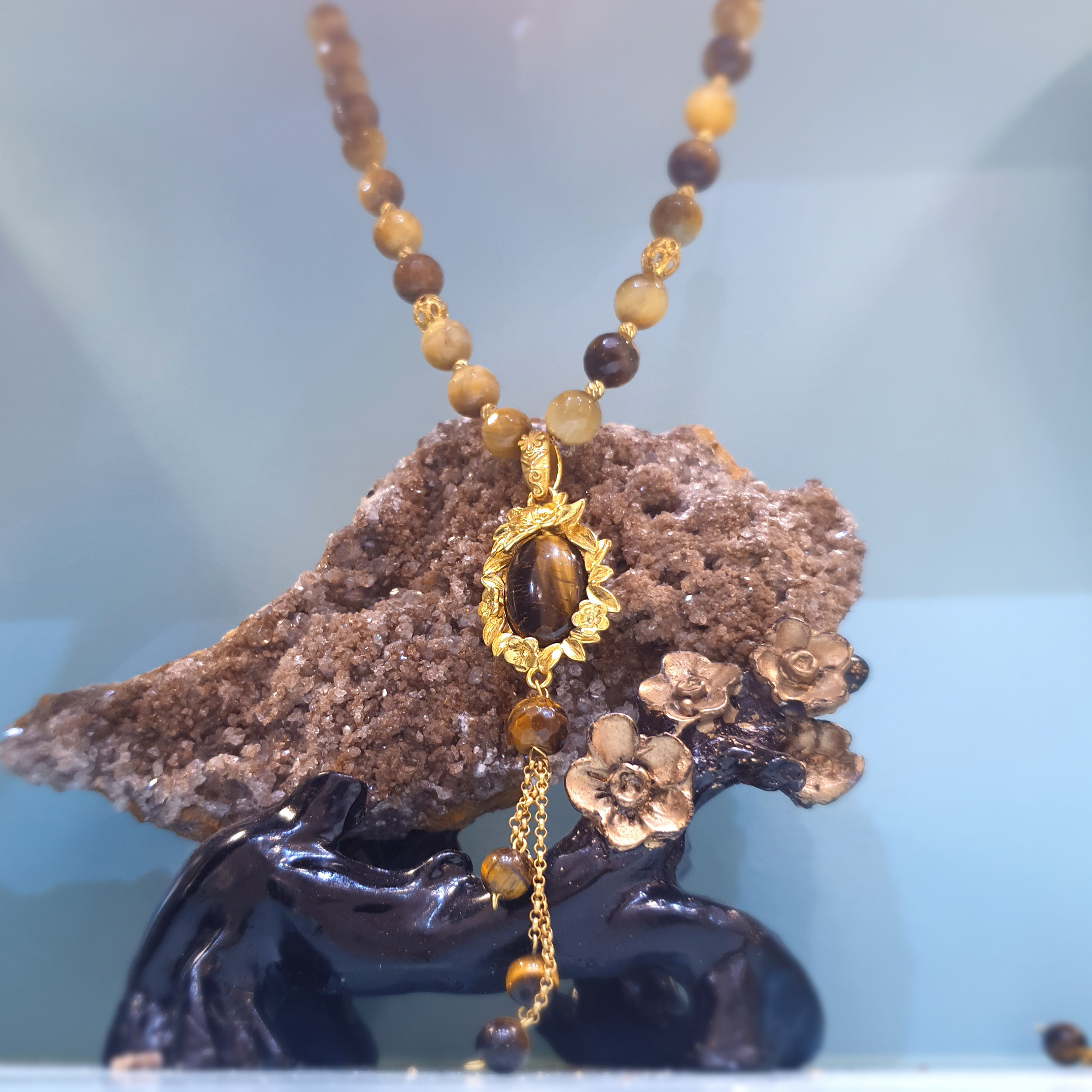 نیم ست نقره زنانه مدل زیرخاکی گل بهاری چشم ببری