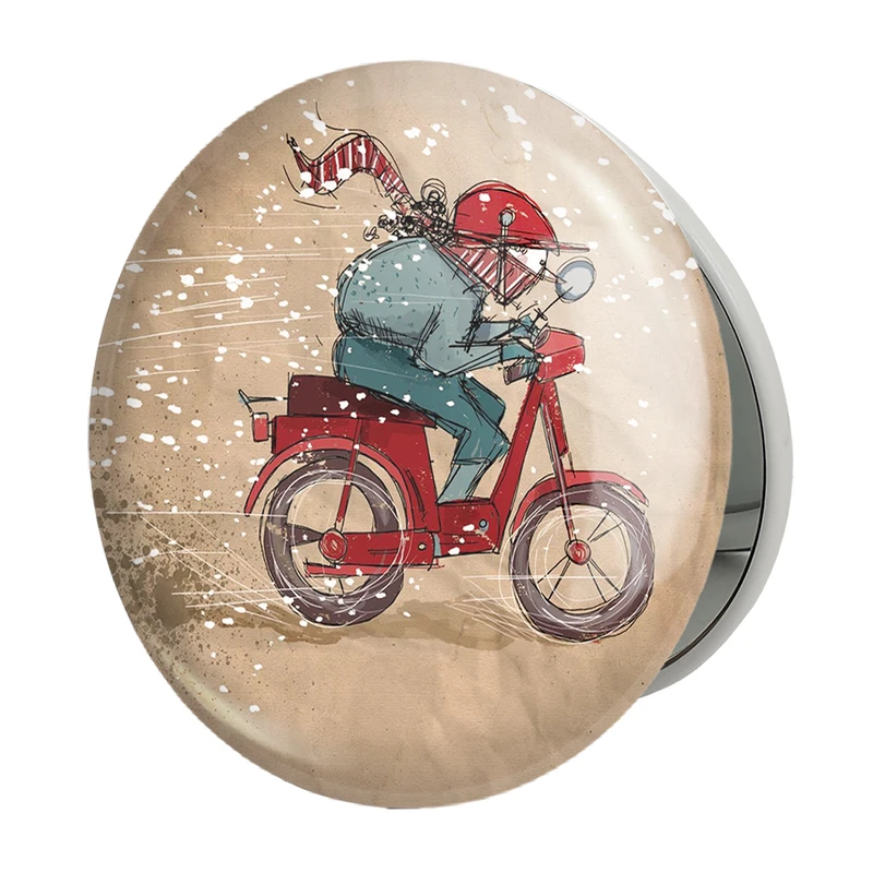 آینه جیبی خندالو طرح موتور سواری مدل تاشو کد 5422 