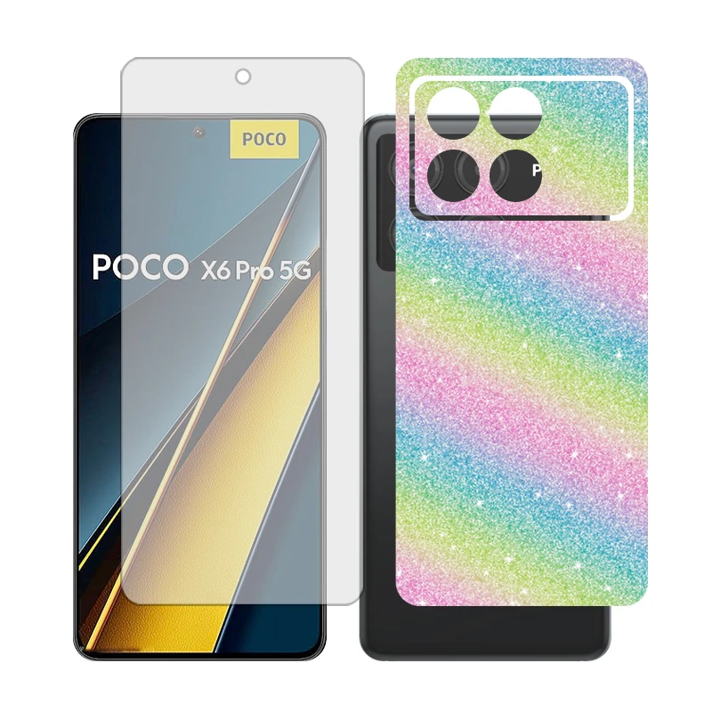 محافظ صفحه نمایش شفاف گلس مدل Together مناسب برای گوشی موبایل شیائومی Poco X6 Pro به همراه برچسب پوششی پشت گوشی 