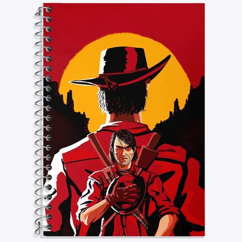 دفتر زبان 50 برگ خندالو مدل سه خط طرح بازی رد دد (Read dead) کد F746