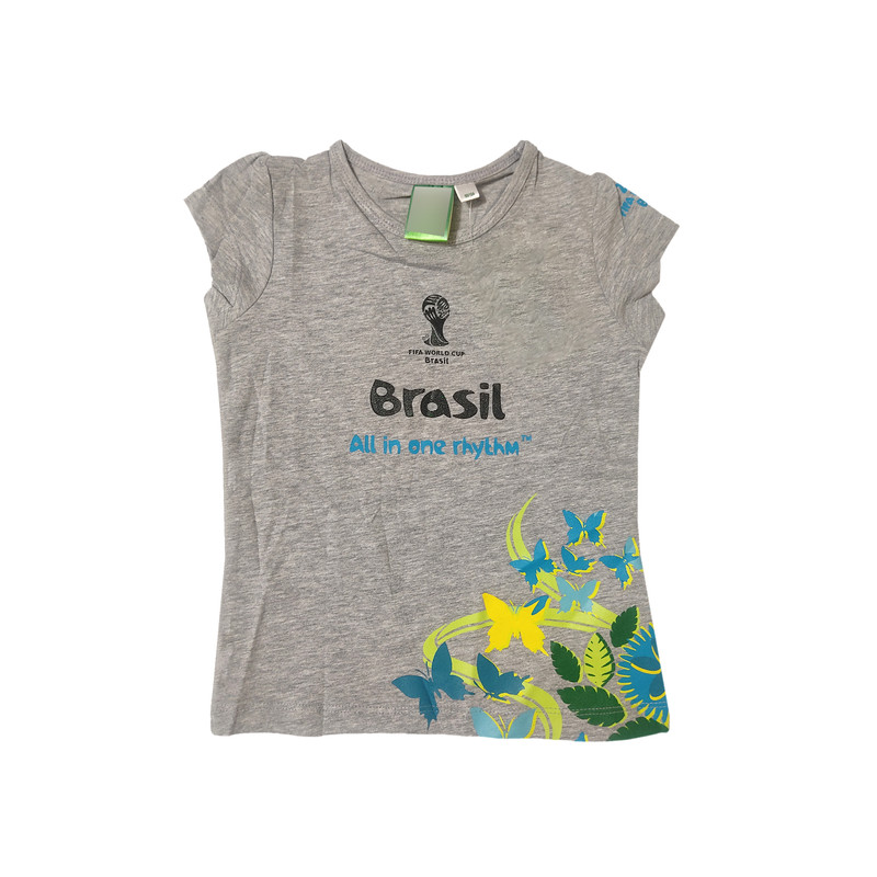 تی شرت آستین کوتاه دخترانه مدل فیفا برزیل