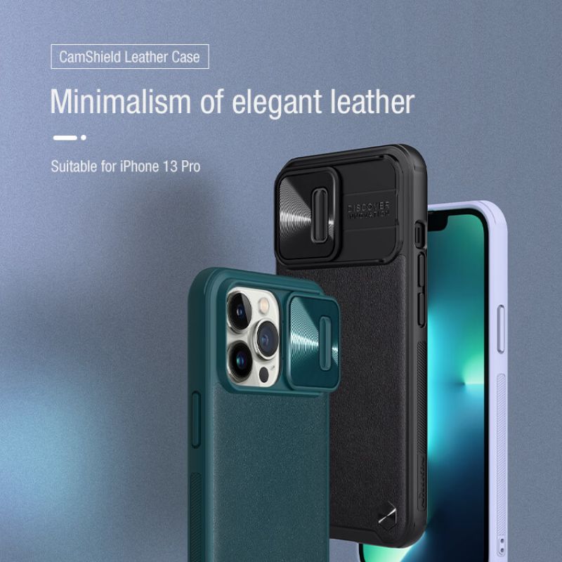 کاور نیلکین مدل CamShield Leather مناسب برای گوشی موبایل اپل IPhone 13 ProMax