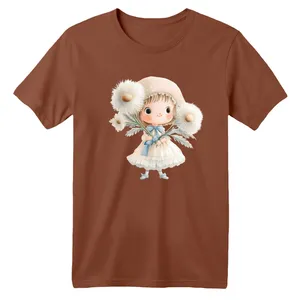 تی شرت آستین کوتاه بچگانه مدل دخترک و گل کد 2