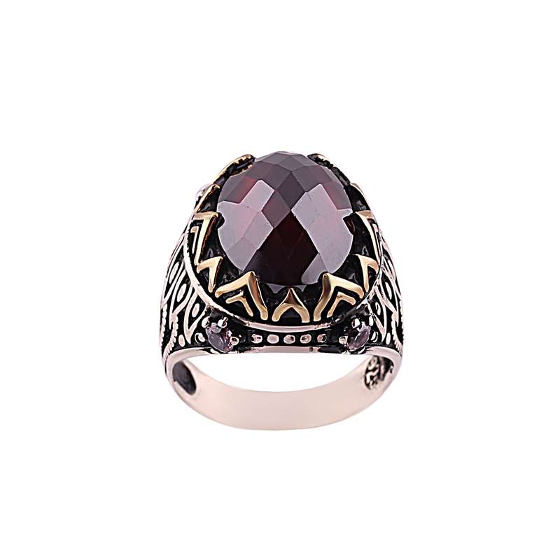 انگشتر نقره مردانه مدل کوارتز کد MR0041