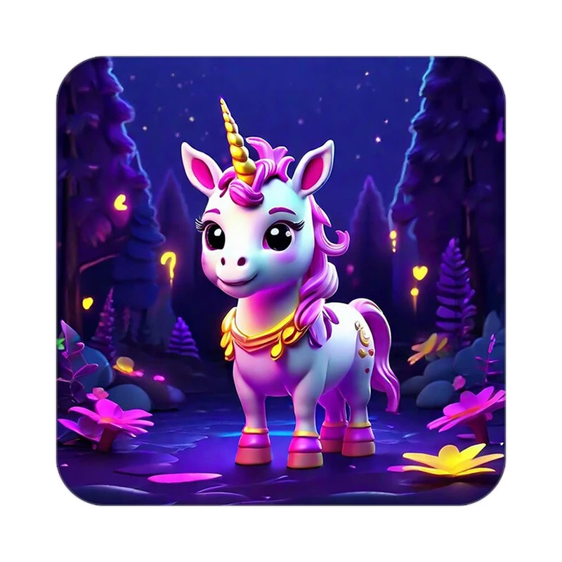 زیر لیوانی کاکتی طرح اسب تک شاخ و یونیکورن مدل mp30745