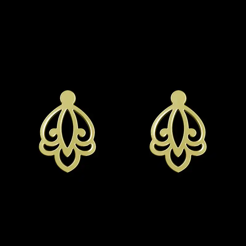 گوشواره طلا 18 عیار زنانه مدوپد مدل هندسی کد GA1-15099