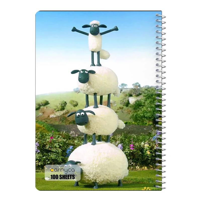 دفتر مشق 100 برگ سیمی کارنیکا طرح بره ناقلا shuan the sheep کد 17443
