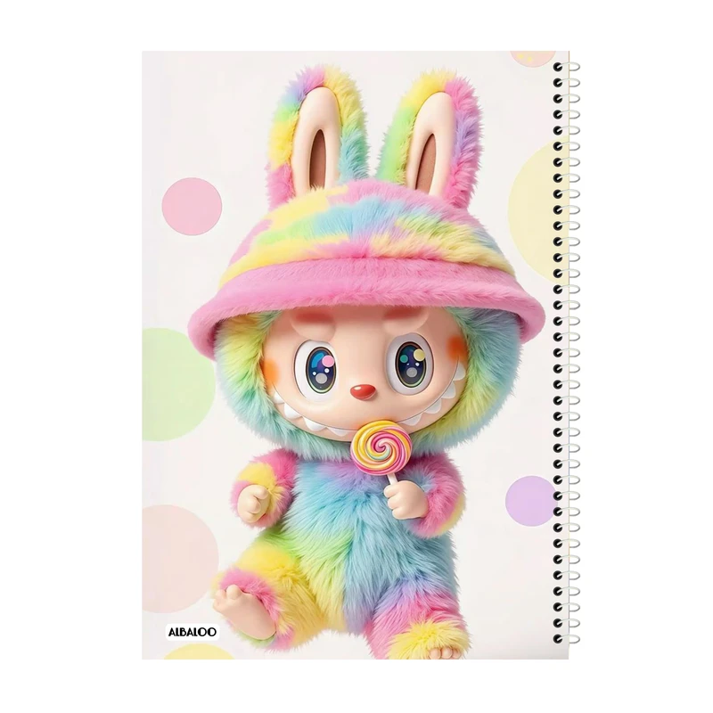 دفتر مشق 100 برگ آلبالو طرح عروسک لبوبو کد 2213