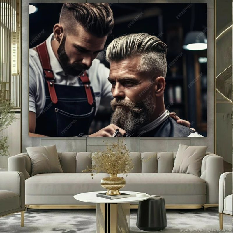 استیکر طرح آرایشگاه مردانه مدل استایل خاص کد BK23619