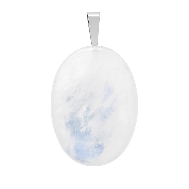 آویز گردنبند مدل سنگ طبیعی کوارتز تراش بیضی
