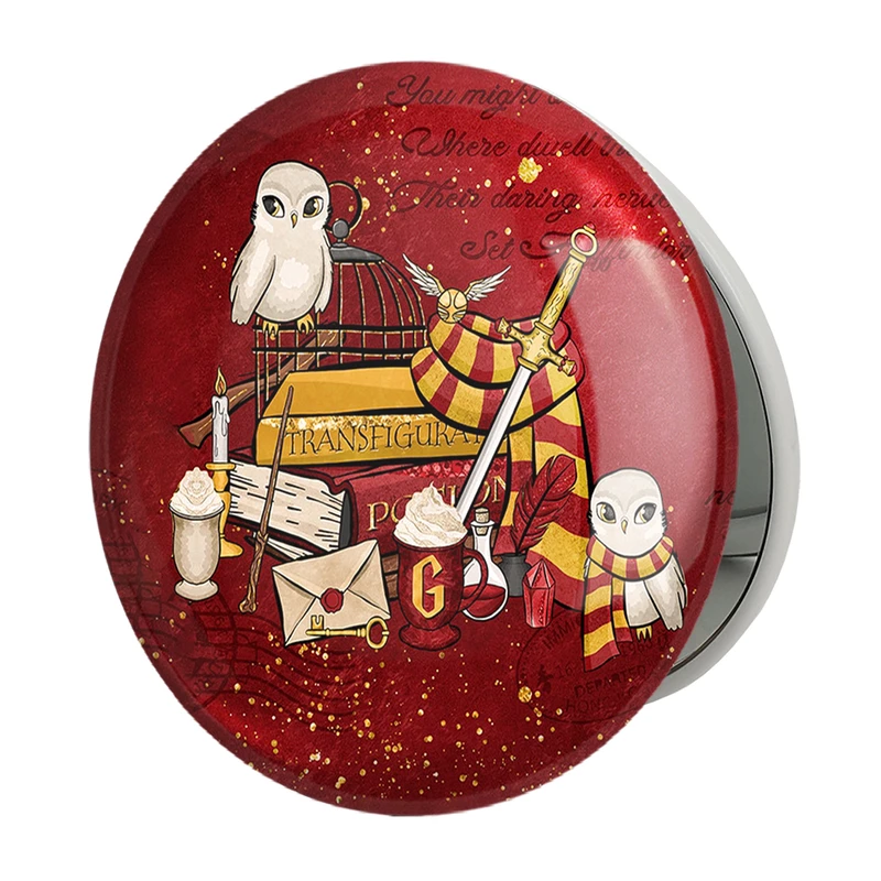 آینه جیبی خندالو طرح هری پاتر خانه گریفیندور مدل تاشو کد 24933 