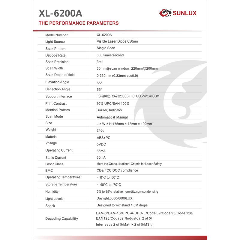 بارکد خوان سان لاکس مدل XL-6200A