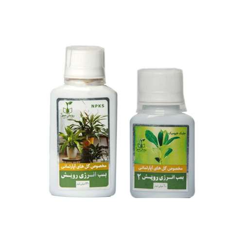 کود گل‌های آپارتمانی رویش سبز مدل HUM حجم 180 میلی لیتر مجموعه دو عددی