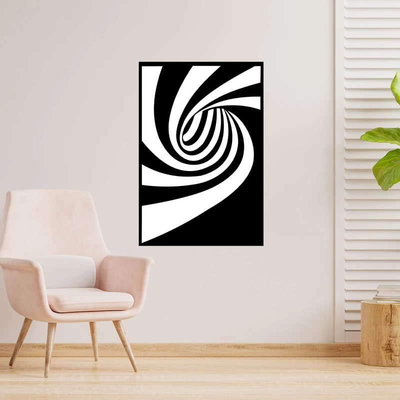 دیوارکوب طرح دایره هندسی سه بعدی خطای دید 3D مدل A1499-2030