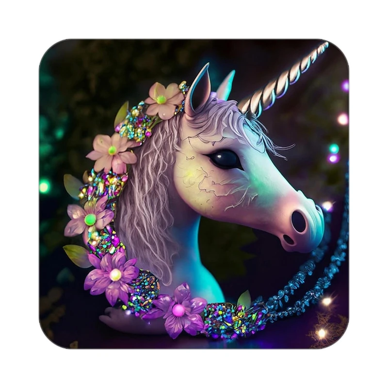 زیر لیوانی کاکتی طرح اسب تک شاخ و یونیکورن مدل mp31066