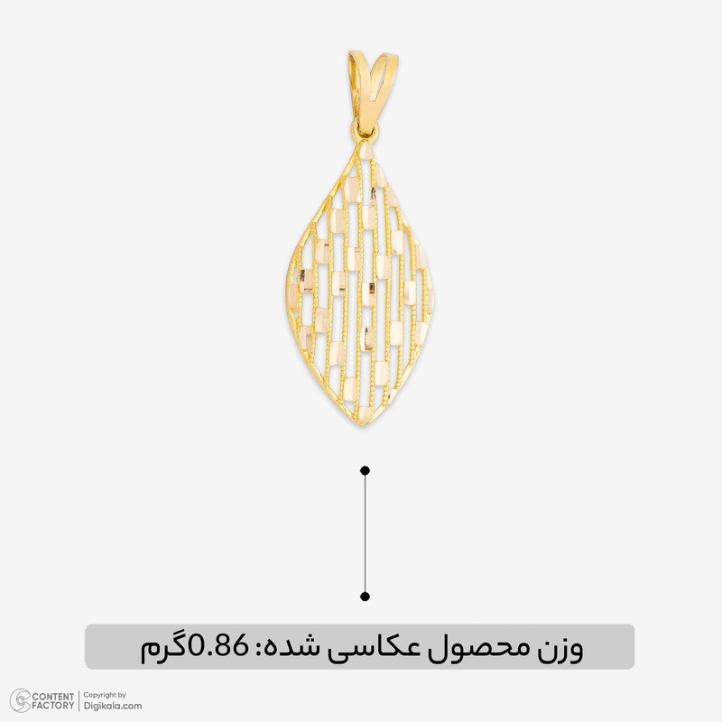 آویز گردنبند طلا 18 عیار زنانه طلای صداقت طرح برگ