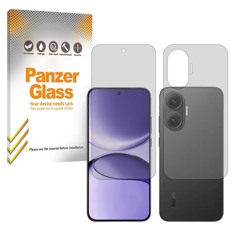 محافظ صفحه نمایش مات پنزر گلس مدل تمام چسب مناسب برای گوشی موبایل شیائومی Redmi Turbo 4 Pro به همراه محافظ پشت گوشی