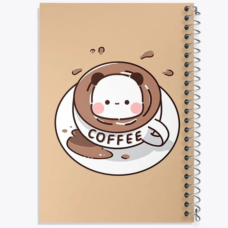 دفتر مشق 100 برگ خندالو طرح پاندا و قهوه کد F5406