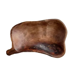 ظرف سرو چوبی مدل دفرمه دسته دار ثمین