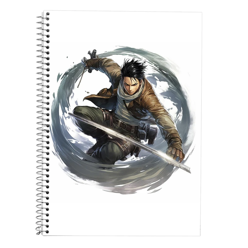 دفتر زبان 50 برگ مدوپد مدل دوخط طرح Attack on Titan کد DF10425