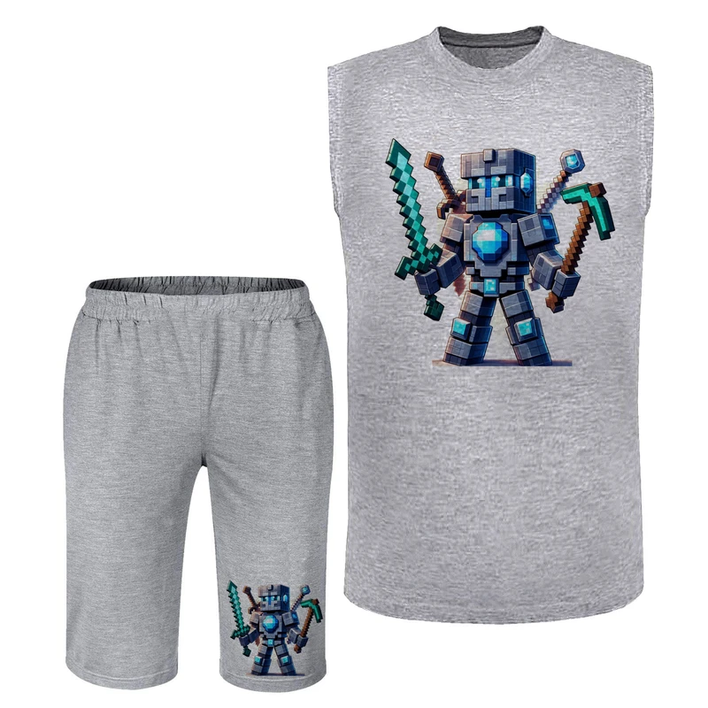 ست تاپ و شلوارک مردانه مدل ماینکرفت کد A398